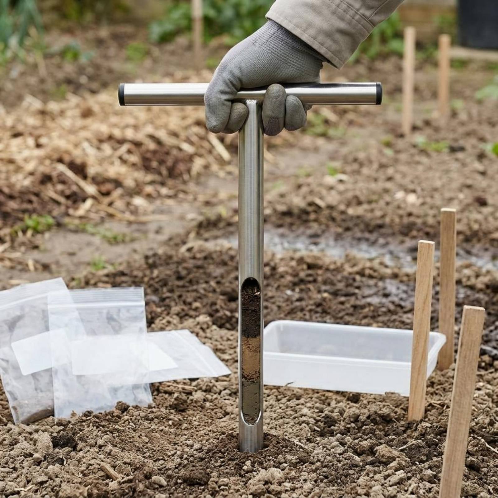 Gardening Tools Long - Roestvrijstalen bodemmonsternemer Eenvoudig te gebruiken Bodemmonsternemer