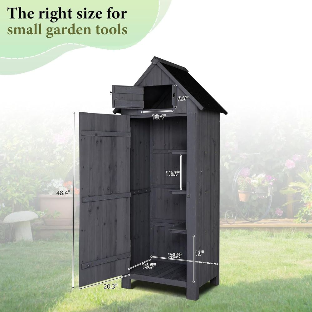 Houten berging voor buiten, tu - Gardening Tools Organizer recensie en prijs
